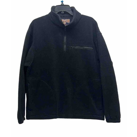 Duluth Pack Other - Duluth Trading Mens Size M Black Long Sleeve 1/4 Fleece Pullover Jacket (J13)
